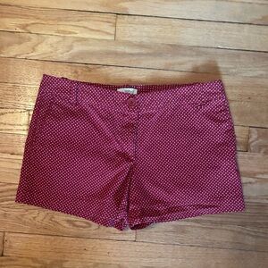 Ann Taylor Loft Women’s Size 6 Burgundy and White Polka Dot Shorts